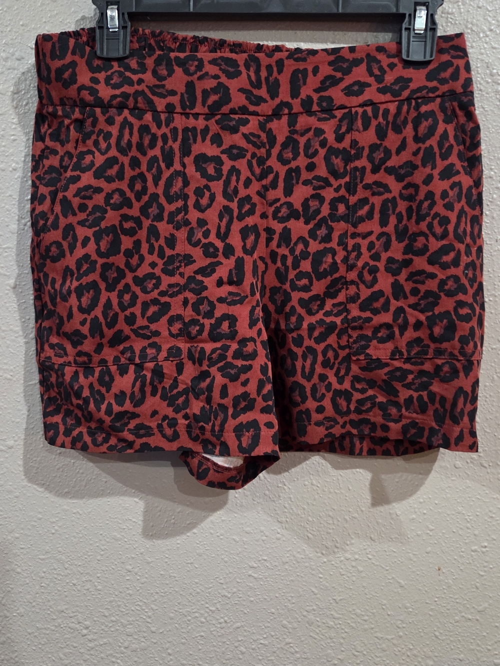 Nine West Red and Black Leopard Print Women's Shorts